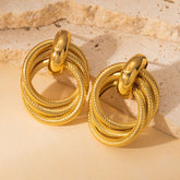 Stainless Steel Ear Studs-04 (Golden)